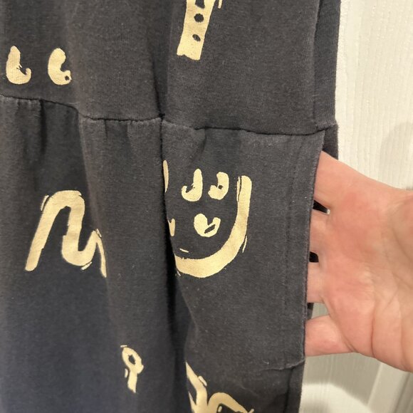 Vtg M Mac Sleeveless Jumpsuit Romper Black Gold Novelty Print Giraffe Palm Tree - Picture 4 of 9